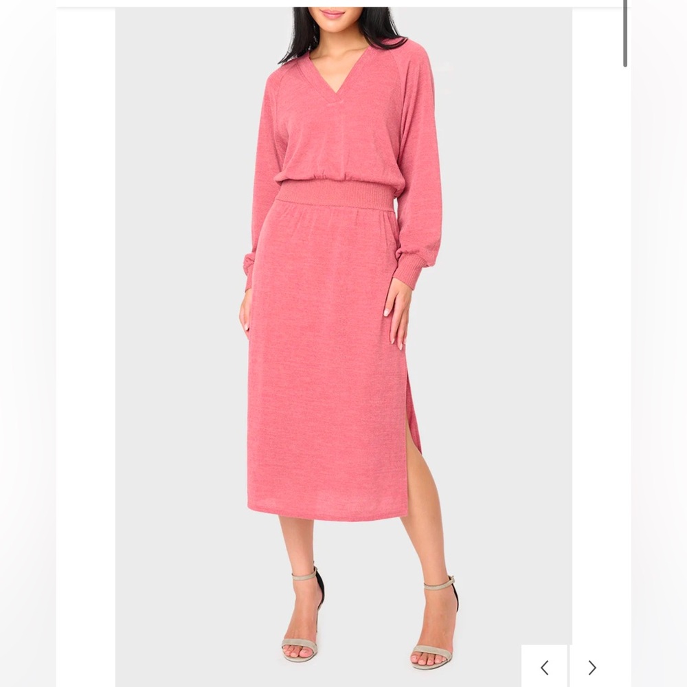 Long Sleeve V-Neck Midi Sweater Dress brand new with tags